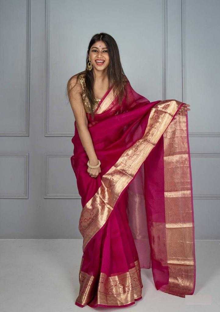 YNF ORGANZA RDM JACQUARD WHOLESALE SAREES MANUFACTURER